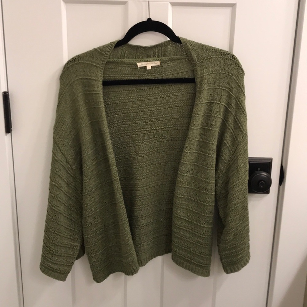 Anthropologie Green Sweater with Kimono Sleeves